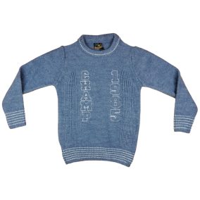 Fiú kereknyakú kötött pulóver Champ hímzéssel (TUR