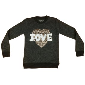 Lányka csillámos pulóver Love (TUR)