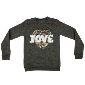 Lányka csillámos pulóver Love (TUR)