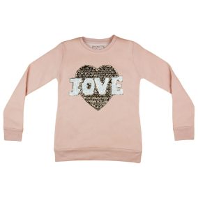 Lányka csillámos pulóver Love (TUR)