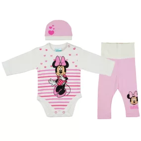   Disney Minnie 3 részes (sapka+nadrág+body) szett szívecskés
