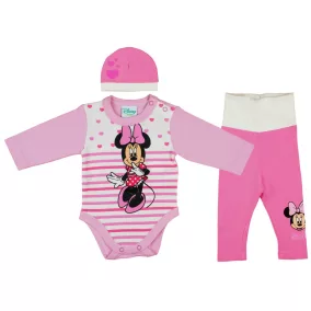   Disney Minnie 3 részes (sapka+nadrág+body) szett szívecskés