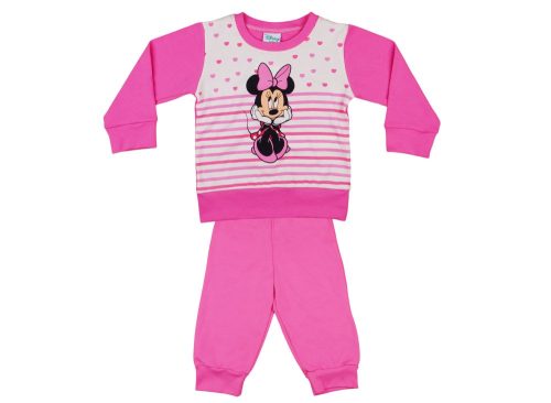Disney Minnie lányka pizsama szíves, csíkos
