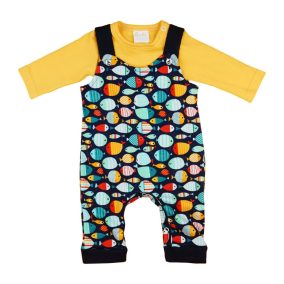 Halacska mintás bébi kisfiú rugdalózó/body szett