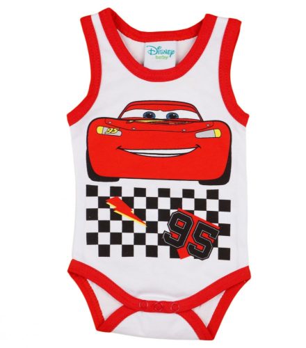 Disney Cars-Verdák ujjatlan baba body (kombidressz) fehér