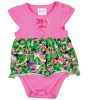 Tukán madár mintás baba body (kombidressz) pink