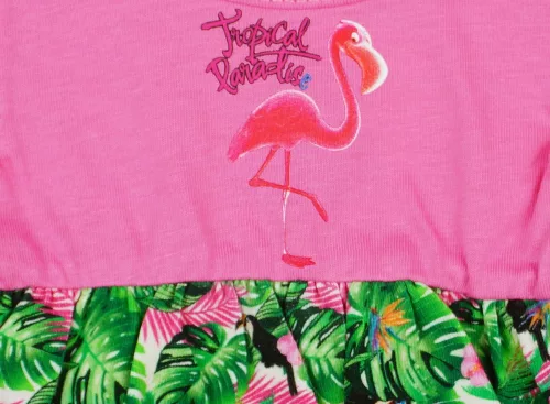 Tukán madár mintás baba body (kombidressz) pink