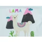 Bébi pamut, gumis lepedő Láma mintával