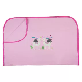 Rózsaszín, pamut babatakaró Láma mintával 70x90 cm