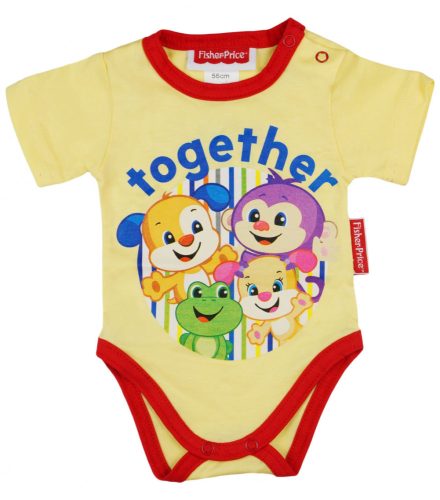 Fisher Price rövid ujjú baba body sárga