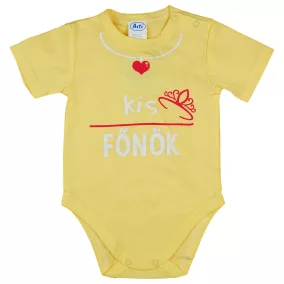 "Kis főnök" feliratos rövid ujjú baba body