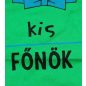 "Kis főnök" feliratos rövid ujjú baba body zöld