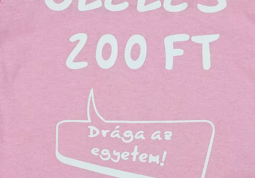 "Ölelés 200 Ft" feliratos rövid ujjú baba body rózsaszín