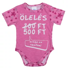Rövid ujjú feliratos baba body