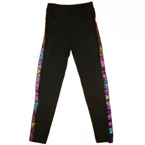 Lány hosszú leggings fémes hatású felirattal (TUR)