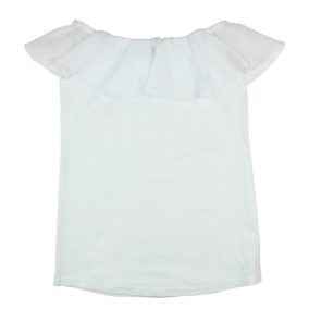 Alkalmi fehér ujjatlan muszlinos lányka felső