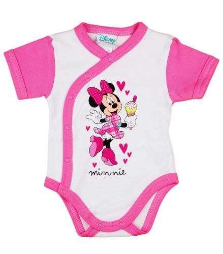 Disney Minnie rövid ujjú elöl patentos baba body fehér