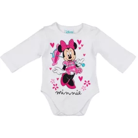 Disney Minnie hosszú ujjú body fehér