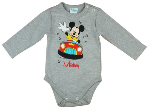 Mickey hosszú ujjú baba body szürke