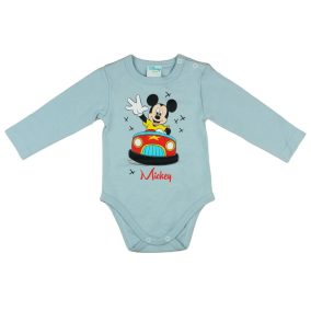 Mickey hosszú ujjú baba body kék