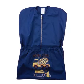   Vállfás oviszsák elöl cipzáras, zsebes - Munkagép mintával