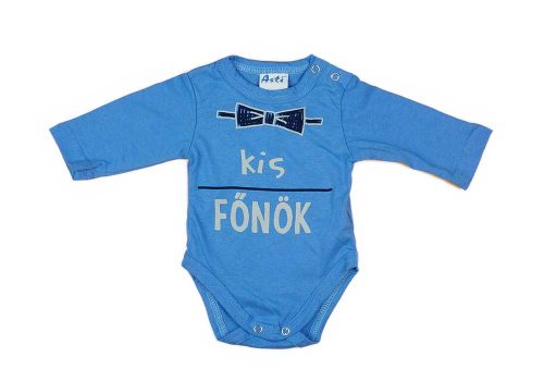 Kis főnök feliratos hosszú ujjú baba body