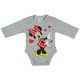 Disney Minnie szívecskés hosszú ujjú baba body szürke