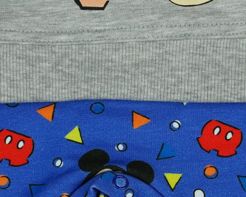 Disney Mickey Happy times hosszú ujjú belül bolyhos rugdalózó