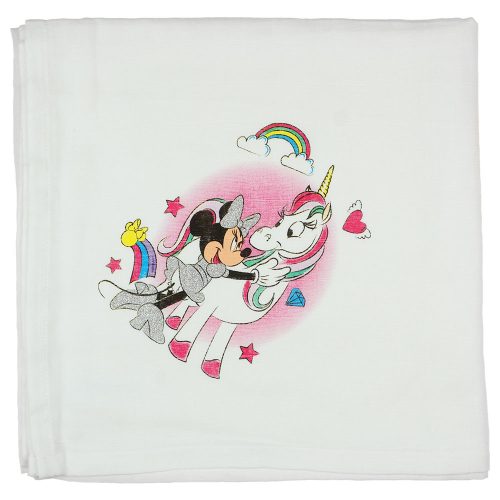 Disney Minnie és unikornis textil-tetra kifogó-törölköző 140x140cm