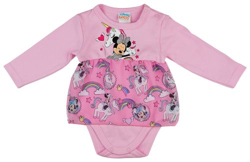Disney Minnie és unikornis szoknyás baba body rózsaszín