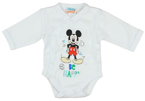 Disney Mickey "Be happy" elöl patentos baba body fehér