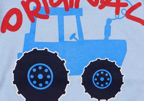 "Original tractor" feliratos traktor mintás hosszú ujjú baba body kék