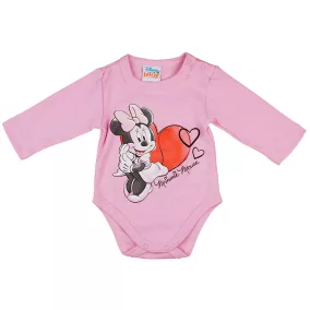Disney Minnie hosszú ujjú baba body rózsaszín