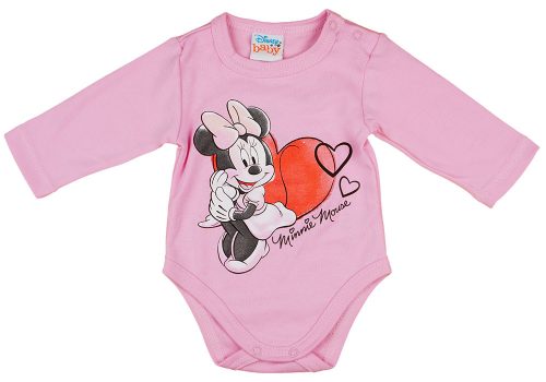 Disney Minnie hosszú ujjú baba body rózsaszín