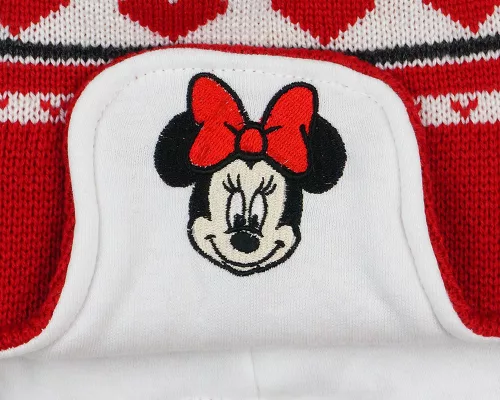 Disney Minnie szívecskés, kötött, bélelt, bojtos sapka