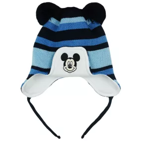 Disney Mickey csíkos| kötött| bélelt| bojtos sapka
