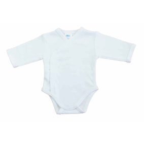 Egyszínű, hosszú ujjú elöl patentos baba body