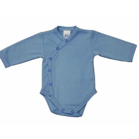 Egyszínű, hosszú ujjú elöl patentos baba body