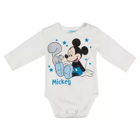 Disney Mickey mókusos hosszú ujjú baba body fehér