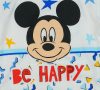 Disney Mickey "Be happy" hosszú ujjú baba body fehér