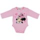 Disney Minnie szívecskés glitteres hosszú ujjú baba body rózsaszín