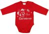 Disney Minnie "My first Christmas" feliratos hosszú ujjú karácsonyi baba body|kombidressz piros