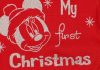 Disney Minnie "My first Christmas" feliratos hosszú ujjú karácsonyi baba body|kombidressz piros