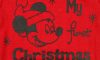 Disney Mickey "My first Christmas" feliratos hosszú ujjú karácsonyi baba body| kombidressz piros