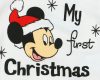 Disney Mickey "My first christmas" feliratos karácsonyi baba body fehér
