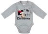 Disney Mickey "My first christmas" feliratos karácsonyi baba body szürke