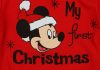 Disney Mickey "My first christmas" feliratos karácsonyi baba body piros