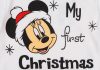 Disney Minnie "My first christmas" feliratos karácsonyi hosszú ujjú baba body fehér
