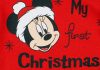 Disney Minnie "My first christmas" feliratos karácsonyi hosszú ujjú baba body piros