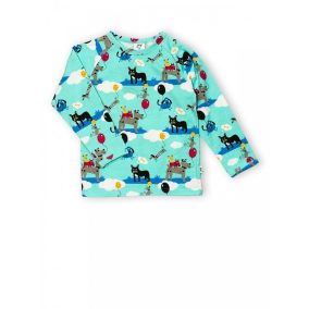   JNY organikus pamut hosszú ujjú kisfiú póló - mókás kutyák